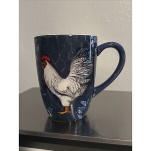 Certified International by Susan Winget White Rooster Indigo Mug